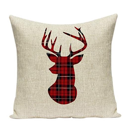 Nunubee Housse Coussin Noël-Série9 Decoration canapé scandinave Deco Noel Decoration Coussin Noel taie Noel de fête, Noël 8 45x45cm