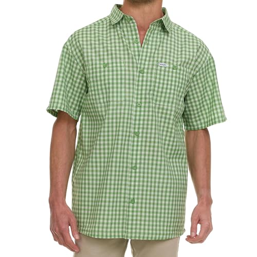 Wrangler Button Up Shirts for Men Big and Tall - Plaid Short Sleeve Casual Shirt