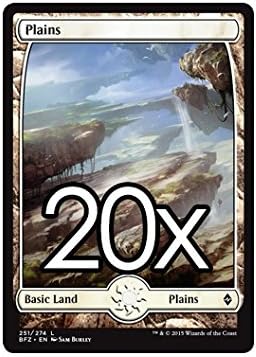 20 Battle for Zendikar Plains #251 Magic The Gathering Basic Full Art Land Lot