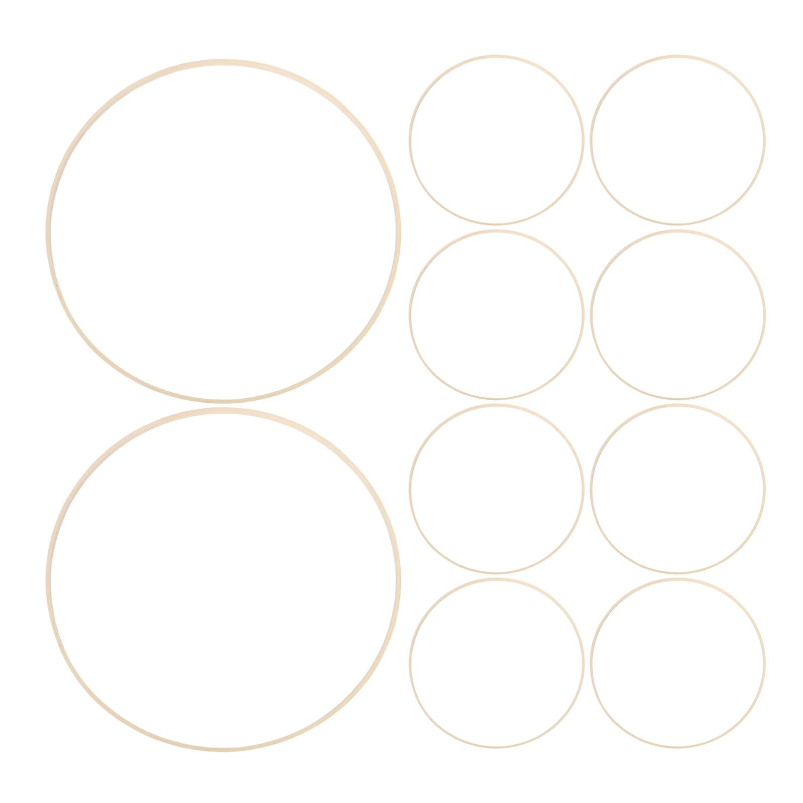 10 piezas de de bambú en bruto de 40 cm, redondas, aros de para manualidades, anillos de macramé para manualidades, coronas de flores, bodas y decoración del hogar