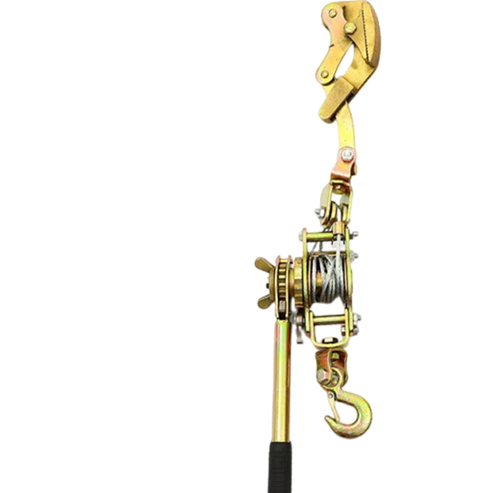 Almencla Seilspanner Ratschenzug Handseilwinde Kabelspanner aus Kohlenstoffstahl für Bauarbeiten Industrie Landwirtschaft Automobilbereich 2m×5mm, 2 Tonnen mit Backen