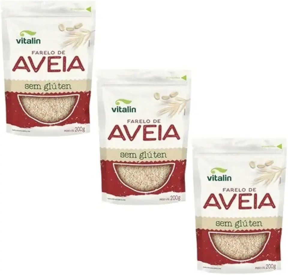KIT 3 FARELO DE AVEIA 200G VITALIN