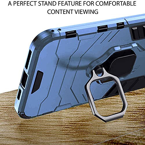 Image of TheGiftKart Tough Armor Samsung Galaxy A22 5G Bumper Back Case Cover | Ring Holder & Kickstand in-Built | 360 Degree Protection Back Case Cover for Samsung Galaxy A22 5G