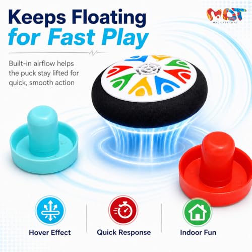Image of Mini Air Hockey Game Set for Kids | Tabletop Air Hockey Puck & 2 Pushers | Indoor Sports Game Toy for Boys & Girls |Family Fun Activity Games| Ideal Birthday Gift for Kids 3+ Years