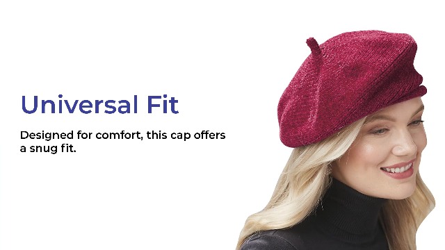 SAGEFINDS Chenille Beret, Warm Winter Cap for Women and 