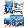 Lot de 12 cartes d’invitation pour le 6ème sixième avec 12 enveloppes pour anniversaire d’enfant fille garçon requin