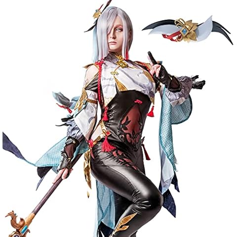 Nuoqi Shenhe Cosplay Genshin Impact Outfit Women Cosplay Costumes Full Set M Cover