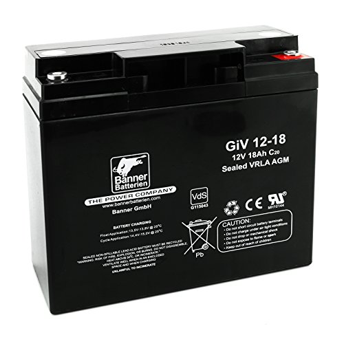 Banner Bull Batterie de secours 12 V 18 Ah type GiV 12-18 Système d'alarme