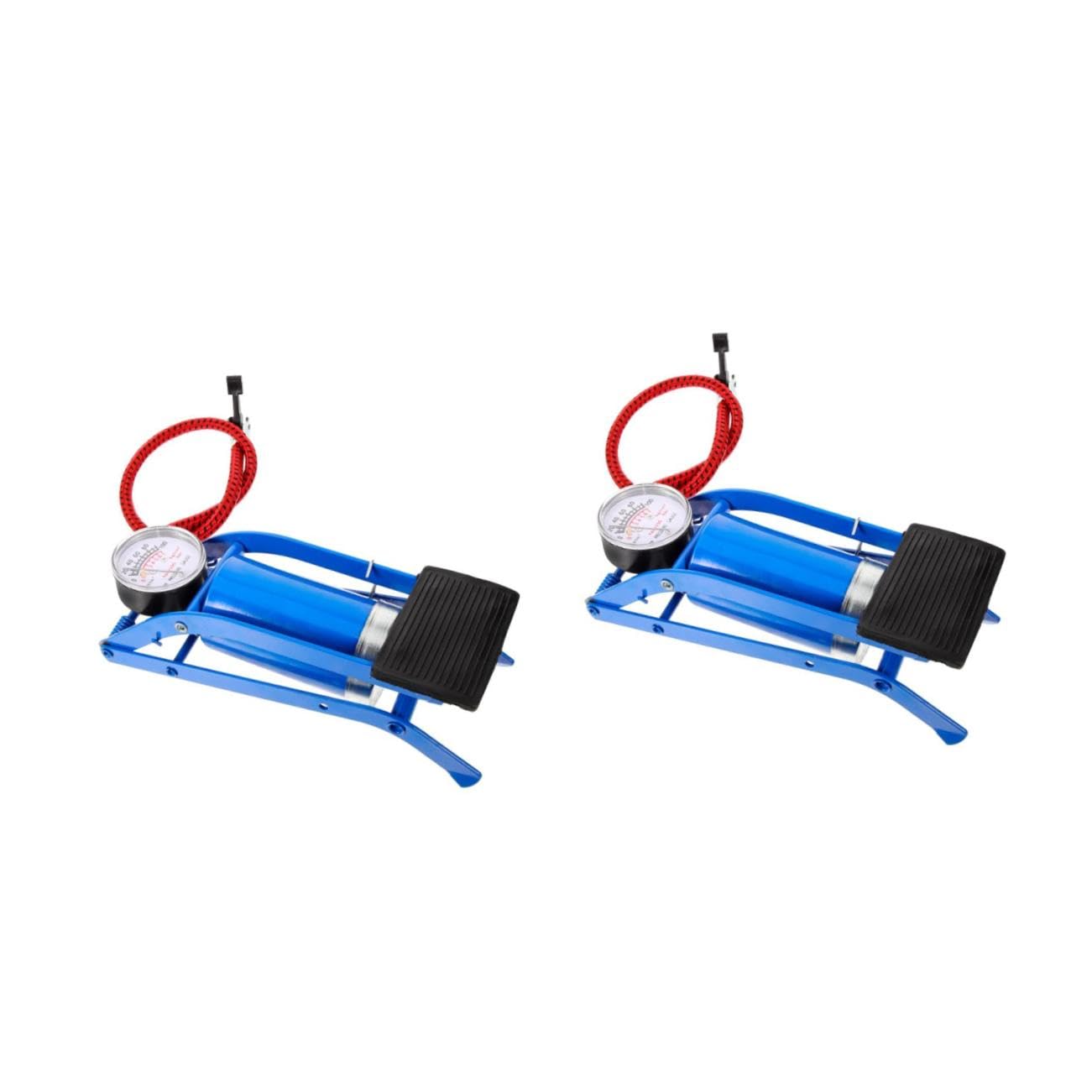 Toddmomy Fahrradluftpumpe Hochdruck Fußpumpe Luftpumpe für Bike Auto Ball Fußpedal mit Barometer Rot