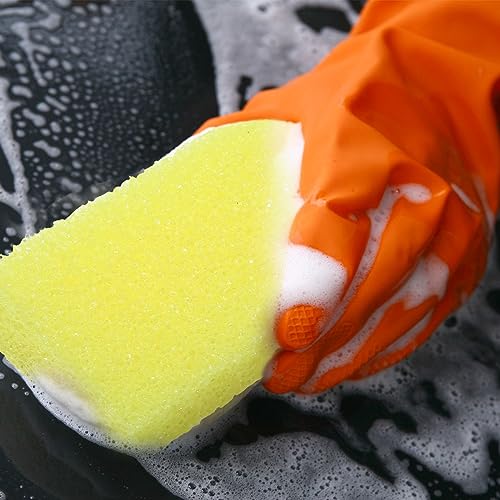 Yaomiao 4 Pcs Bug Scrubber Sponge Car Sponge Bug and Tar Remover Yellow Wash Cleaning Scrubber for Car Detailing