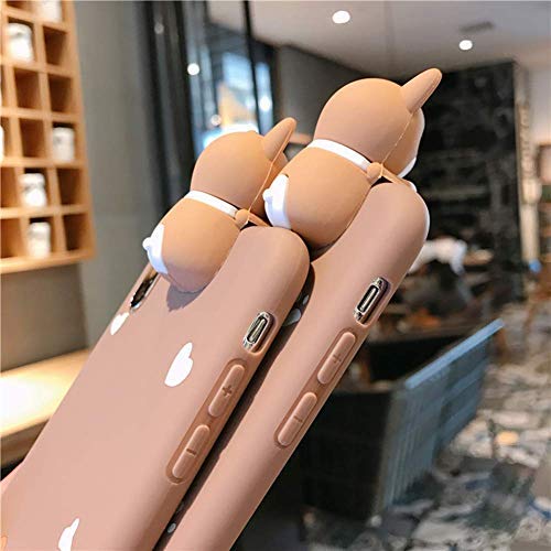 Iphone 6S Plus 3D Animal Cell Phone Tpu Case Cute Corgi Peeking On Top Slim Flexible Crystal Silicone Protective Tpu Gel Skin Case Cover For Iphone 6 Plus(Iphone 6S Plus/6 Plus, Corgi Bell) #TOP2