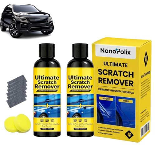 Nanopolix Scratch Remover Nanopolix Ultimate Scratch Remover Nano Sparkle Cloth for Any Car Scratches Cars Paint Scuff Remover Easily & Quickly Repair Paint Scratches & Water Spots (2PCS)