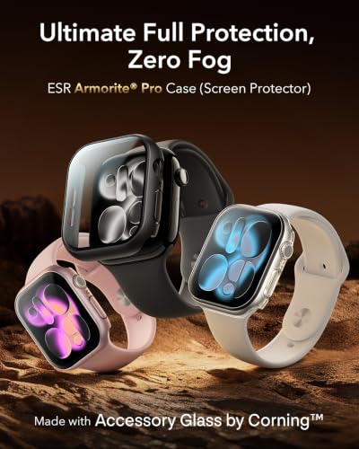Image of ESR Glass Case by Corning for Apple Watch Series 11 42 mm Screen Protector