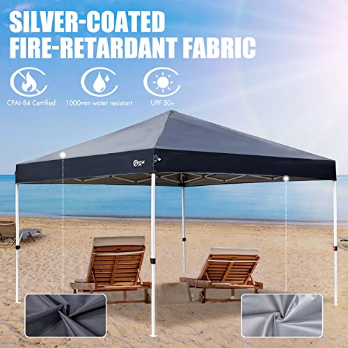 PORTAL Pop up Gazebo 3m x 3m (10x10ft) Heavy duty Commercial Grade Instant Event Shelter Garden Canopy Outdoor Camping Gazebo 1000mm Water Resistant Sun Shade Shelter Fire Retardant for Hot Tub Beach