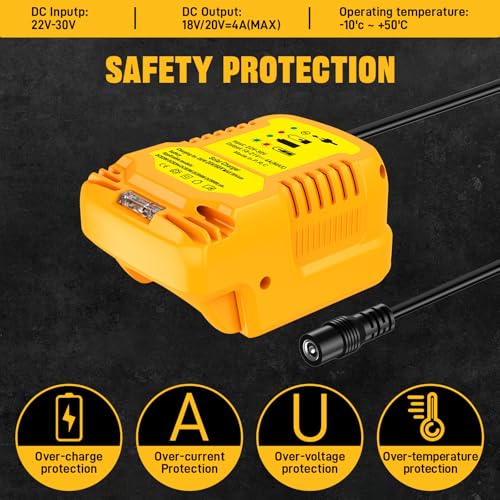 Solarla Ladegerät für Dewalt 20V Batterie, für Solarpaneele Arbeiten für Dewalt 20V Max Power Tool Batterie,Externe Ihre kabellosen Werkzeugbatterien Tragbares Laden auf Reise und im Freien