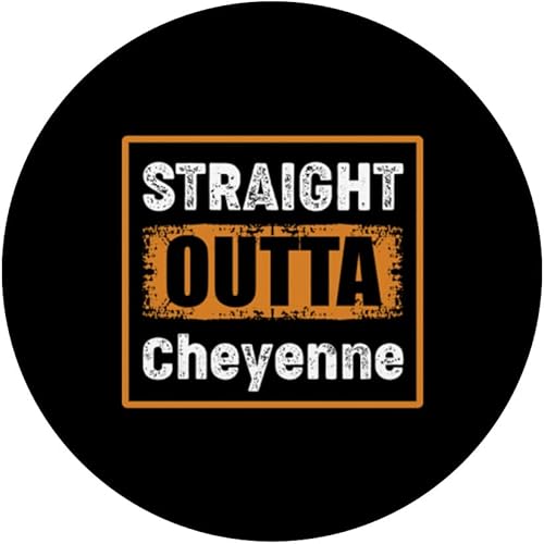 Miniatura 3 de Straight Outta Cheyenne Wyoming USA Retro Distressed Vintage PopSockets Swappable PopGrip