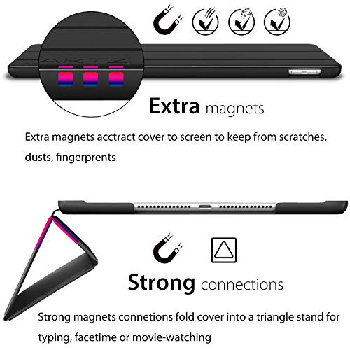 Ipad Mini 4 Case, Roartz Black Slim Fit Smart Rubber Coated Folio Case Hard Cover Light-Weight Auto Wake/Sleep For Apple Ipad Mini 4Th Generation Model A1538/A1550 Retina Display #TOP2