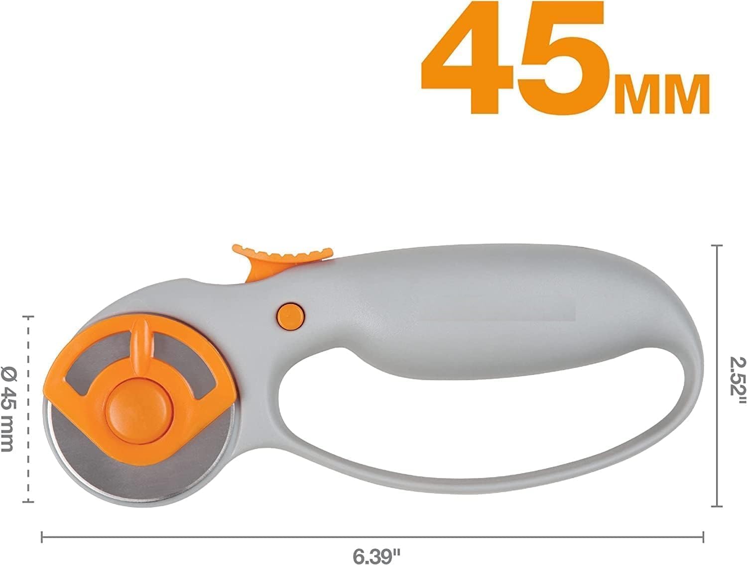 Roxbury 45mm Classic Loop Rotary Cutter Squeeze Handle with Safety Lock Comfort Rotary Cutter Ergonomic Design Fabric Handle Loop Cutter Precise Cutting Ideal for Sewing Fabric Leather Quilting (1pcs) 1