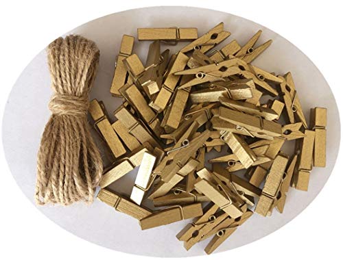 DurReus Small Wooden Clips Cute 2 Inch Clothespin Photo Paper DIY Craft Holder