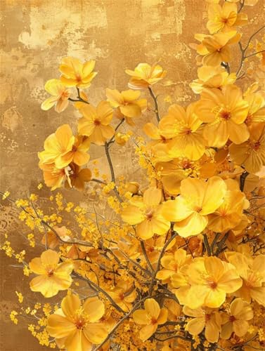 ダイヤモンドアート キット 黄色い梅の花 5D ダイヤモンドペインティング ビーズアート 全面貼り付けタイプ モザイクアー 人気 おしゃれ 芸術品 装飾 絵画 ダイヤモンドアート 初心者セット クロスステッチ 刺繍 ダイヤモンド パズル 手作りキット 大人/子供 DIY ラインストーン フルクリスタル ダイヤモンド塗装 カラフルダイヤモンド 手芸 家の壁の装飾 四角い 30x40cm J5093