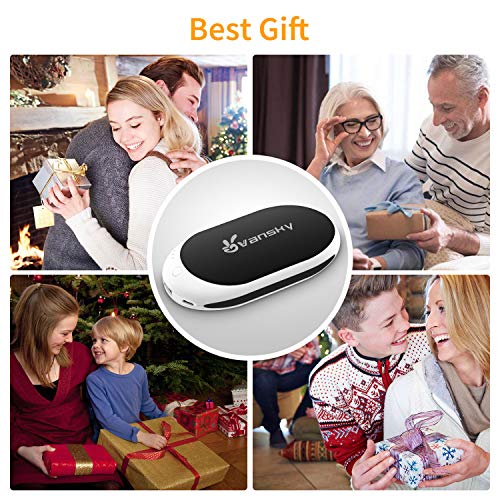 Vansky Hand Warmers, 7800mAh Rechargeable Power Bank and Double-Sided Heating Pocket Hot Hands Toaster for Home and Office (Black)