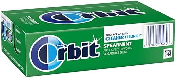 Wrigleys Orbit Spearmint Sugarfree Chewing Gum 14 Piece Pack Box Of 12 Packs