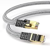 YesTXR Netzwerkkabel 5M, CAT 8 40Gbps LAN Kabel High Speed Ethernet Kabel 2000MHz S/FTP RJ45 Gigabit Nylon Patch Cord für PS5/4, Modems, TVs, Switches, Laptops, Router, etc., kompatibel mit Cat 6/7