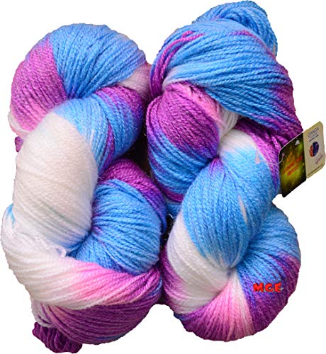 Image of Ganga Flourish (200 gm) Wool Hank Hand Knitting Wool /Art Craft Soft Fingering Crochet Hook Yarn, Needle Knitting Yarn Thread dye SM-DGC