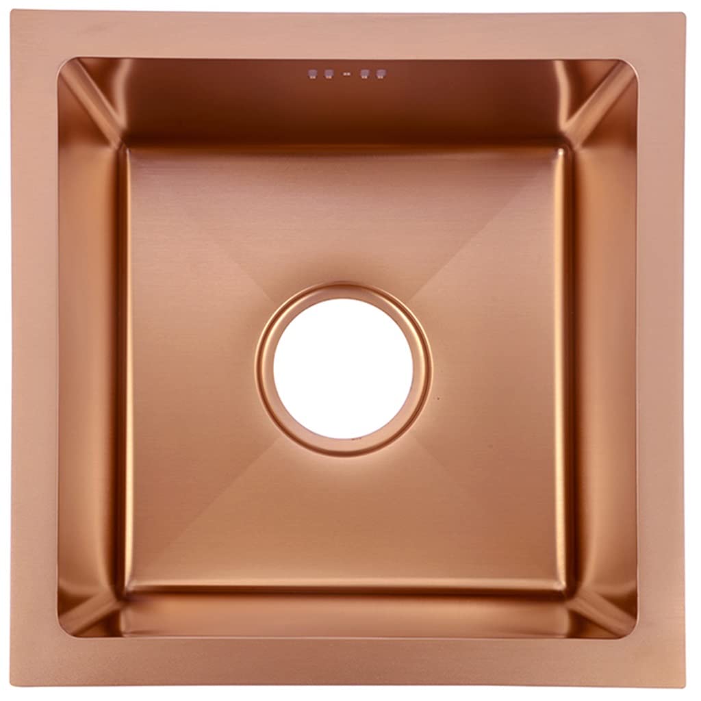 LMYSXAOZ Kitchen Sink Rose Golden ​Kitchen Bar Sinks, Single Bowl ​Prep, Brushed Stainless Steel, Drop-In Or Undermount Installation, Easy To Clean (Size : 45x45cm)