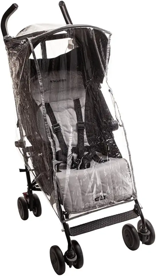 Capa de Chuva Universal Premium para Carrinho de Bebê | Proteção Total contra Vento e Chuva | Visor com Ventilação | Faixa Reflexiva de Segurança | Transparente e Livre de PVC/BPA
