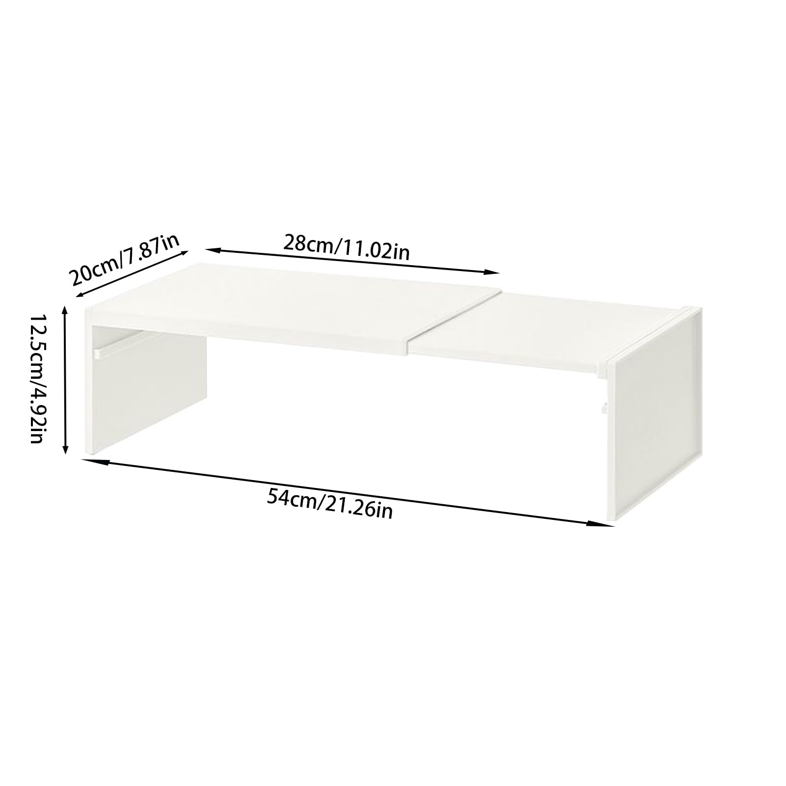 Scaffale Espandibile Per Cucina 2 Pezzi - Regolabile 33-50.8 Cm, Impilabile, Portaspezie, Bianco