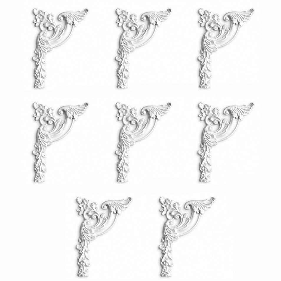 Fleur d'angle de plafond en PU pour cacher les fissures deco murale salon 19x42.5cm