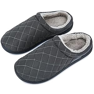 TEGELE Sloffen Heren Winter Huis Sloffen Traagschuim Pantoffels met Antislip Rubberen Zool voor Binnen/Buiten Donker…