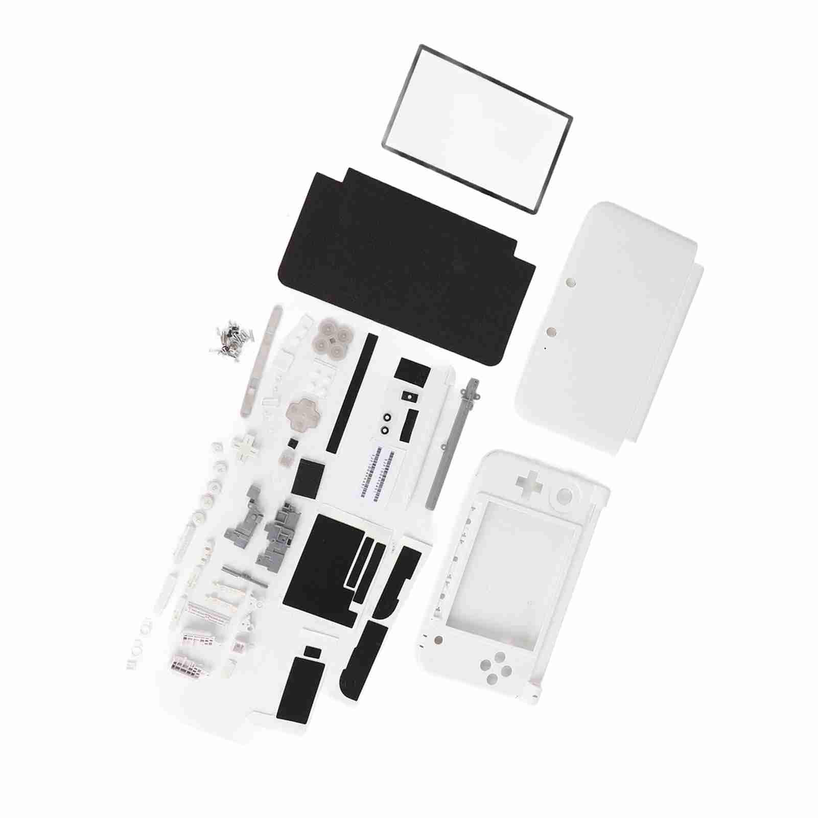 Cosiki Funda de Repuesto para 3DS XL, Kit de Reparación de Carcasa Completa, Cubierta de Carcasa con Botones, Juego de Piezas de Interruptores, Ideal para Consola 3DS XL (WHITE)