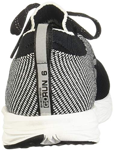 Skechers Women's Go Run 6 Running Shoe, 5 M US Black/White