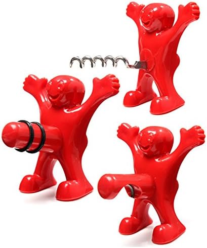 Sly Sippy Father’s Day Gift Set - Happy Man 3 Pack Set| Wine Bottle Stopper, Wine Corkscrew - Beer Bottle Opener |3 in 1 Gag Gift for Men | All-in-one Wine Opener - Novelty Set - Gift Set (3 PCS)