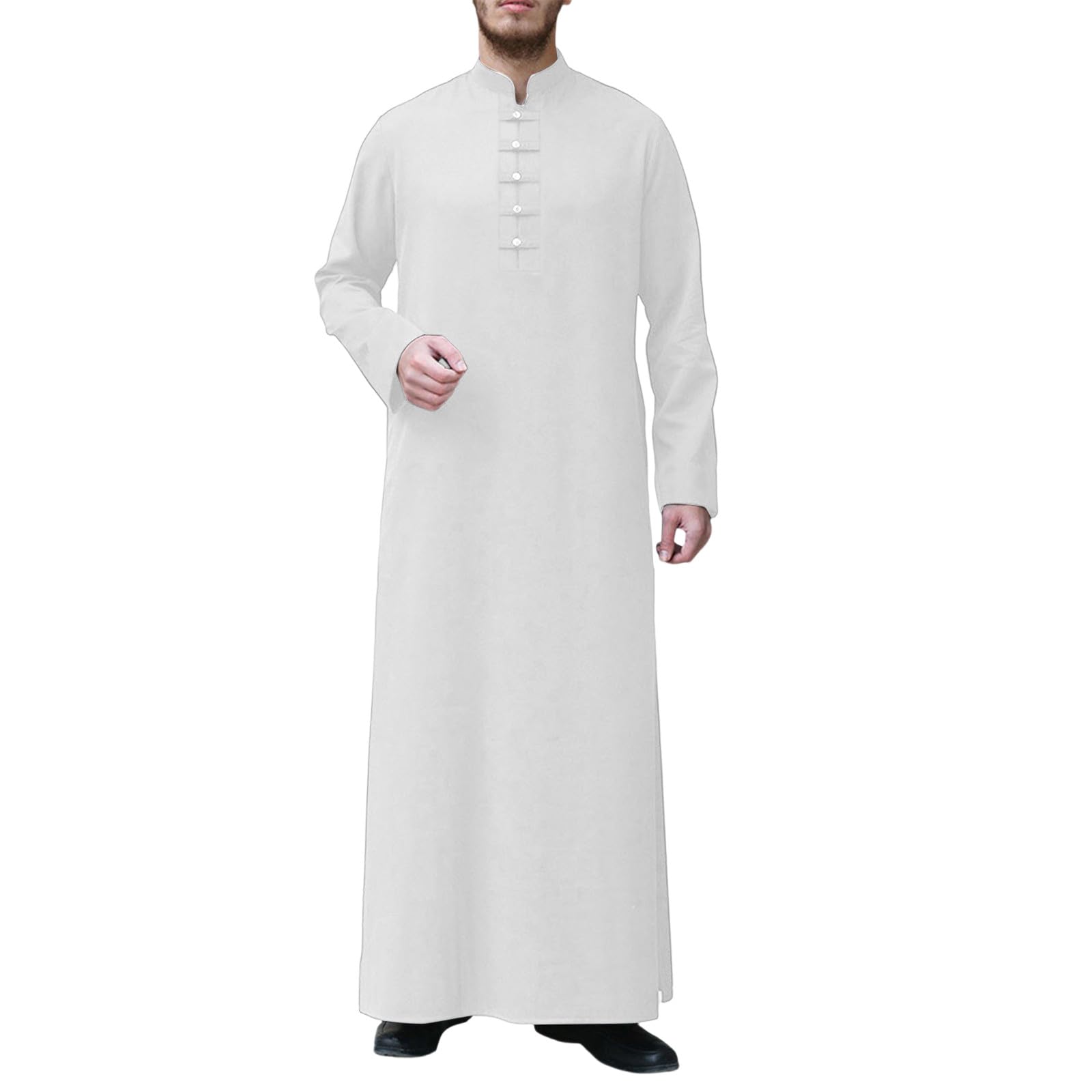 Qamis Homme Musulman Caftan à Manches Longues pour Homme en Coton et Lin 2026