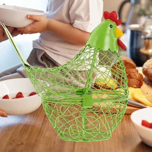 Cesta para huevos de hierro y contenedor de frutas compacto para encimeras de cocina 6