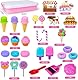 StarryTiger Eisdiele Kinetic Sand Set, Zaubersand Sensorisch Sandspielzeug, Magic Sand Koffer mit 1000g, Sensorik Magic Sand Set, Kinetic Sand Set Mädchen, für 3 4 5 6 7 8 9 10 Kinder Geschenk