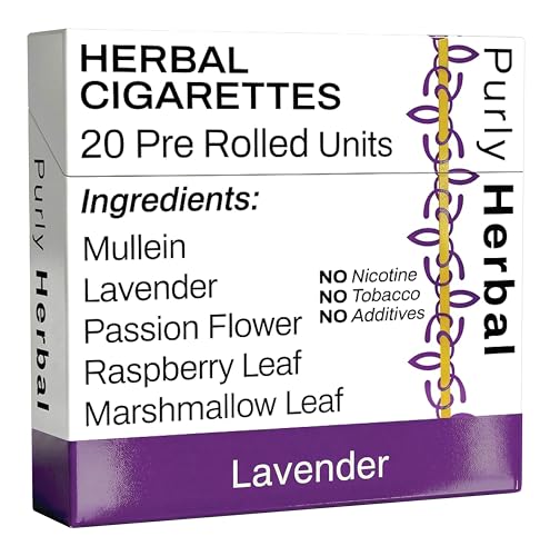 Herbal Cigarettes | Lavender | 20 Herbal Cigarettes | Tobacco & Nicotine Free | Premium Blend