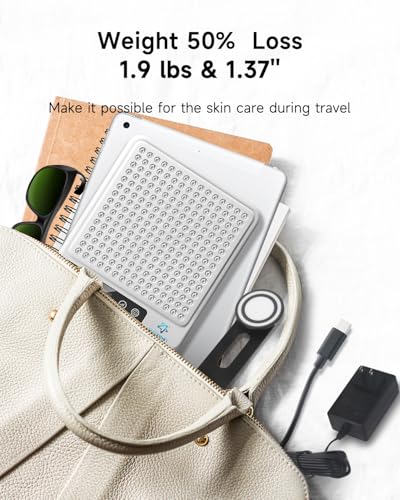Red Light Therapy for Face, 225 Dual Chip Portable Red Light Therapy Panel Device with 660nm Red Light & 850nm Near Infrared Light Lamp with Stand Timer for Body Face Skin Care (White) - Image 3
