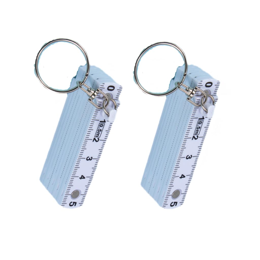Amazon.com: Leadigol 2 Pcs Folding Ruler Keychains Portable 0.5m ...