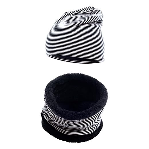 Hilltop Barn två-pack vinter-set, loophalsduk med teddy fleece och matchande beanie-mössa, varm vinterhalsduk och vintermössa för pojkar och flickor