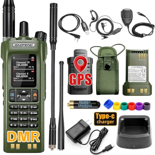 BAOFENG DM32 DM-32UV DMR Radio | Walkie Talkies Long Range | Digital Two-Way Radio | 10W High Power Ham Radio with GPS Positioning | Programming &Type-C Charging | 1PC (2500mAh Battery)