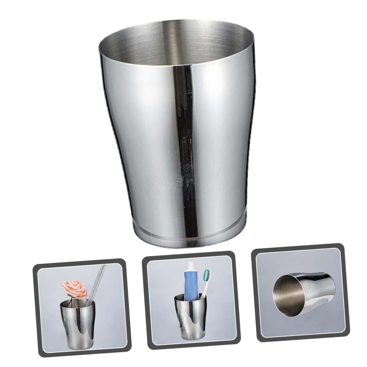Cabilock 5 Piezas Taza De Lavado De Acero Inoxidable Tazas De Café Taza De Aislada Vaso Copa Botella De Agua Cámping Tazas De Café Cepillo De Acero Inoxidable Silver