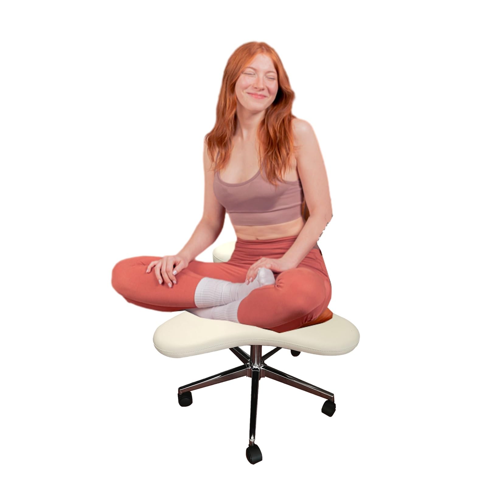 Silla ergonómica de piernas cruzadas con ruedas, silla ergonómica de rodillas para sentarse con las piernas cruzadas, silla de meditación con soporte para la espalda, silla de 2 plazas para reducir
