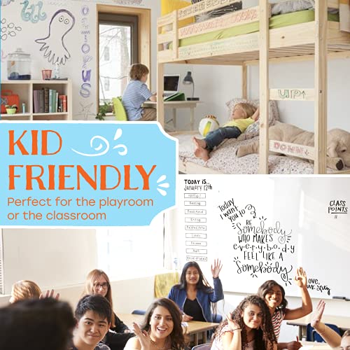 Mmfb Arts & Crafts Whiteboard For Wall - 7 Foot White Board Stick On Wall Paper With Dry Erase Markers - Large Wallpaper Peel Adhesive For Classroom, Office And Home #TOP4