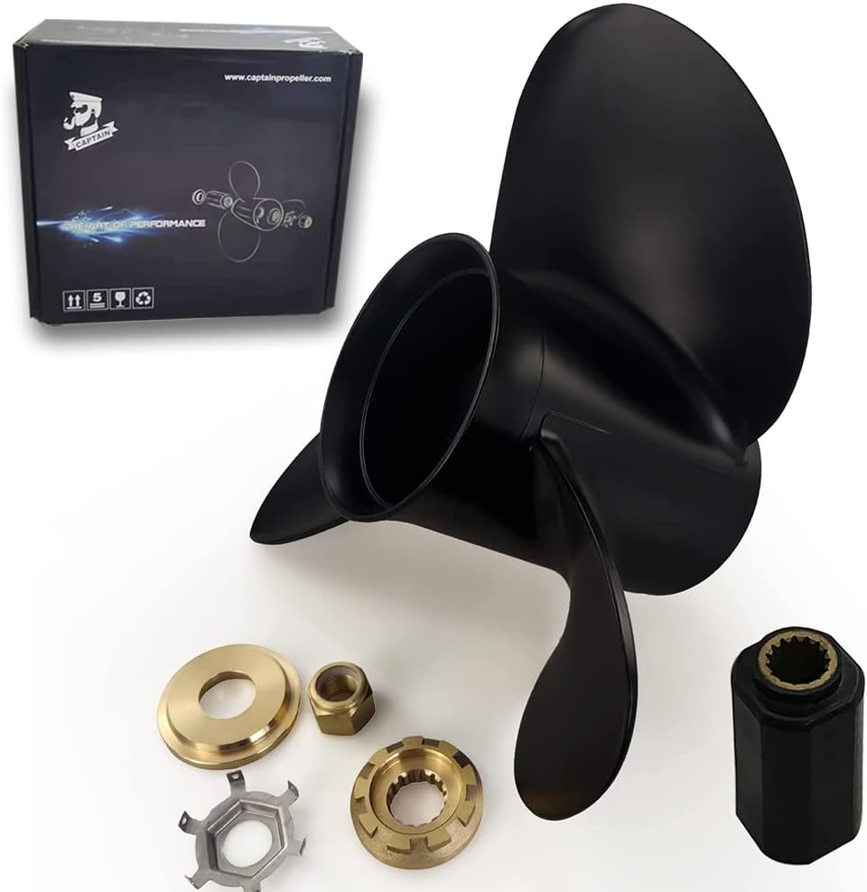 Boatman Aluminum Outboard Boat Propeller fit Mercury/Mercruiser Engines 40-140 Hp,15 Spline Tooth,RH