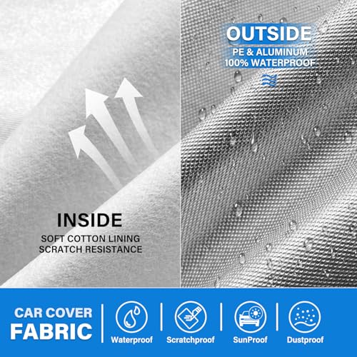 Image of Truck Car Cover Waterproof All Weather, Car Covers for Pickup, All Season Rain Sun Dust UV Protection Windproof with Storage Bag, Universal Fits Length 229-242 inch