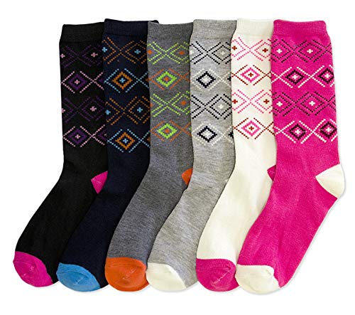 Image of ToBeInStyle Women's Pack of 6 or 12 Fashion Printed Crew Socks